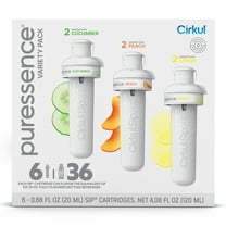 Cirkul Puressence Flavor Cartridge Variety Pack, 6-Pack (2 Cucumber, 2 Peach, 2 Lemon)
