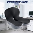 thumbnail image 5 of Seat Cushion with Back Support Memory Foam Pads for Truck Driver Office Chair Cushion Home Chair Cushion Car Non Slip Pad for Office Workers Car Drivers (Dark Grey), 5 of 7