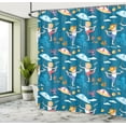 thumbnail image 4 of Ambesonne Nautical Shower Curtain, Seashells Octopus Corals, 69"Wx84"L, Sea Blue Dark Orange, 4 of 4