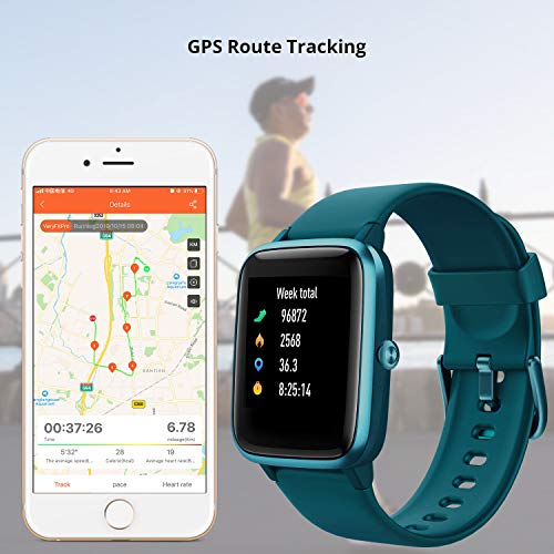 Fitpolo Fitness Tracker with Heart Rate Monitor, Smart Watch 1.3 inches  Color Touch Screen IP68 Waterproof Step Calorie Counter Sleep Monitoring  Pedometer Watches Activity Trackers (Midnight Green) | Walmart Canada