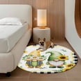 thumbnail image 2 of Sunflowers Gnomes Round Area Rug 6Ft Washable Circle Rugs for Bathroom Office, Eucalyptus Spring Black Checkered Non-Slip Carpet Floor Mats Indoor Outdoor Carpet Runner Aesthetic Home Decor, 2 of 8