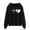 Black, variant on Jsaierl Hoodies for Women Heart Print Sweatshirt Top Long Sleeve Fashion Fall Clothes Hooded Sweatshirts