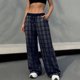 thumbnail image 4 of Pantalones de Cintura Elástica de Pierna Ancha para las Mujeres Pantalones de Tobillo de Mezcla de Lino Casual Impreso Recto, Pantalones de Pierna Ancha Casual para las Mujeres, 4 of 9
