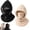 Black+Beige, variant on 3-in-1 Fleece Balaclava Hood, Fleece Double Layer Integrated Hat, Winter Face Neck Cover for Skiing Cycling Running