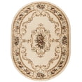 thumbnail image 3 of Bliss Rugs Medallion Traditional Floral Oval Rug for Living Room, Dining Room | Beige, 5'3''x7'3''Oval, 3 of 7
