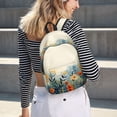 thumbnail image 5 of Lsque Floral Mountain Landscape Pattern Canvas Daypack, Durable Backpack, High-quality Versatile Backpack,Vintage Compact Backpack-Medium, 5 of 6