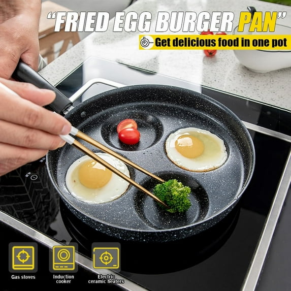 Four-Cup Egg Pan, Non-stick Grying Pan, Multi Egg Frying Pan, Compatible with All Heat Sources