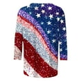 thumbnail image 5 of Frostluinai Chemises Patriotiques pour Femmes Manches 3/4 T-Shirts Rouges Blancs et Bleus Col Rond Chemises de Fête de Vacances T-Shirts d'Été Décontractés, 5 of 5