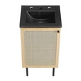 thumbnail image 6 of Modway Chaucer 18" Wood & Rattan Bathroom Vanity in Oak/Black, 6 of 16
