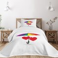 thumbnail image 3 of Ambesonne Rainbow Quilted Bedspread Set 2 Pcs, Hearts Umbrella Love, Twin Size, Multicolor, 3 of 6