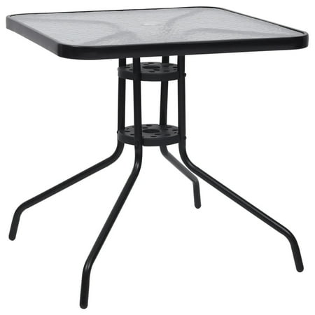 Carevas Patio Table Black 27.6 x27.6 x27.6  Steel