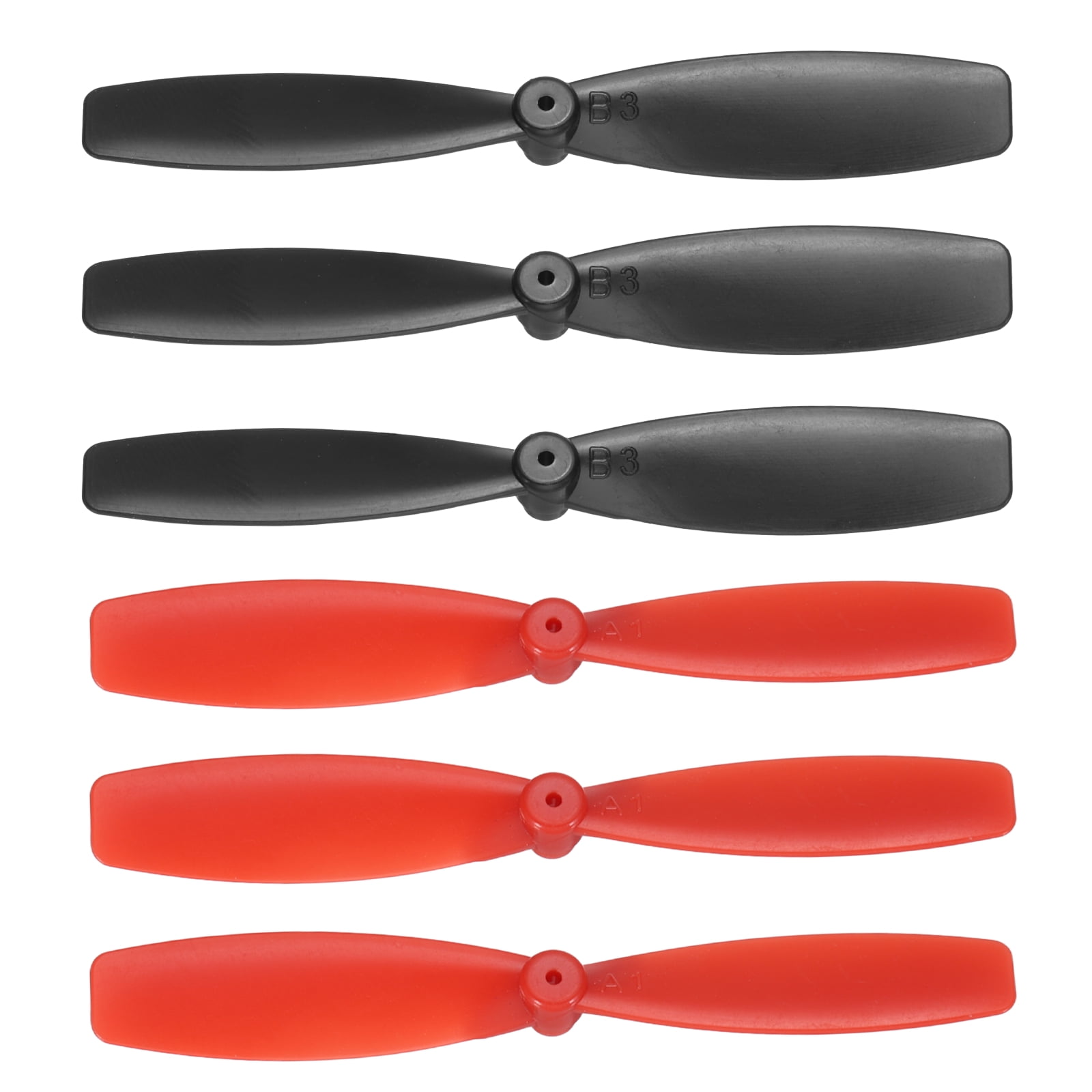 Uxcell 6 Set 55mm/2 Inch Propeller RC Propellers 2-Vane Blades Props for Lightweight Drones Motor Special Prop Accessories, Black/Red