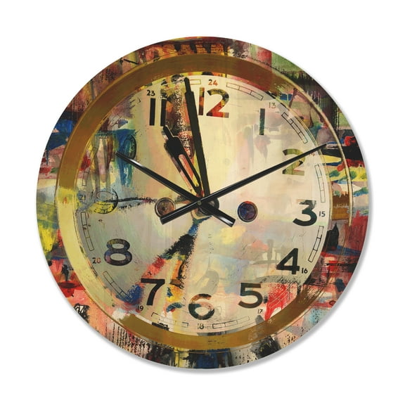 Designart 'Time and People Acrylic' Modern Wood Wall Clock