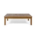 thumbnail image 3 of Makayla Outdoor 3 Seater Acacia Wood Sofa Sectional with Cushions, Teak and Teal, 3 of 13