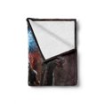 thumbnail image 2 of Fantasy World Soft Flannel Fleece Throw Blanket, Thunder Wrath in Viking Thorn Ship Floating in Fiery Waves Odin Narrative, Cozy Plush for Indoor and Outdoor Use, 60" x 80", Grey Orange, by Ambesonne, 2 of 6