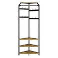 thumbnail image 3 of QinaQin Corner Coat Rack, 3 Shelves and 12 Hooks, Entryway Coat Rack, Industrial Style Coat Rack Storage Rack, with Shoe Cabinet, 3 of 8