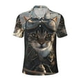 thumbnail image 2 of Daiia Pilot Cat In Vintage Plane Pattern Men’s Polo Shirts,Solid Deck Shirt,Classic Fit, Breathable Cotton Polo for Casual and Sport Wear-3X-Large, 2 of 7