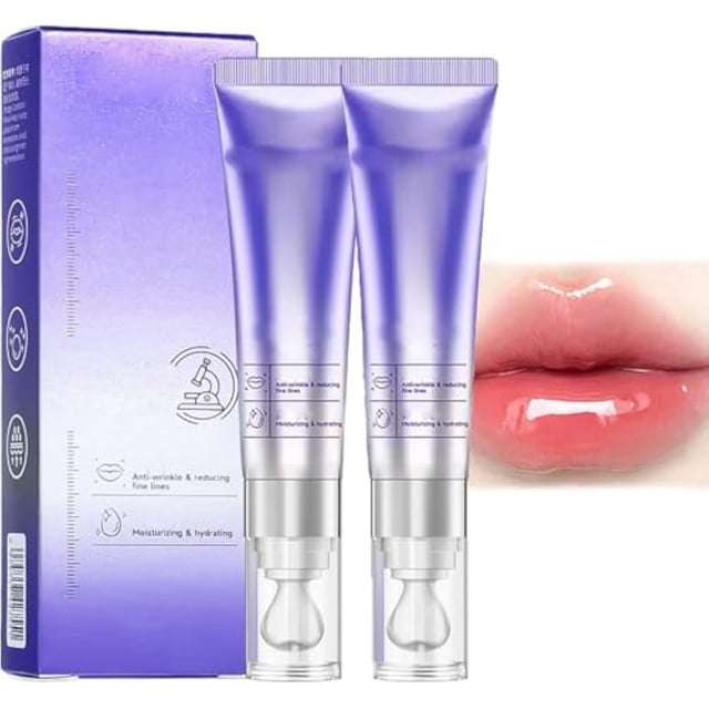 Sérum Hydratant Repulpant et Anti-Rides pour les Lèvres, Huile Essentielle pour les Lèvres Changeant de Couleur, Sérum de Soin des Lèvres, Masque Lustré, Repulpant, Hydratant et Réduisant les Ridules, Hydratant et Longue Tenue (2 Pcs-01)