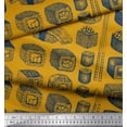thumbnail image 3 of Soimoi Moss Georgette Fabric Grains & Fish Food Print Fabric by Yard 42 Inch Wide, 3 of 3