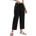 thumbnail image 2 of Elastic High Waist Women Wide Leg Loose Denim Pants Ankle Jeans, 2 of 6