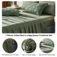 thumbnail image 3 of Davulos Queen Comforter Set 7 Pieces Olive Green Queen Bedding Set for All Seasons Bed in a Bag with Comforter, Sheets, Pillowcases & Shams, 3 of 7