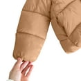 thumbnail image 5 of IVEYRTF Childrens Solid Color Hooded Jacket Warm Thick Zipper Coat Casual Comfortable Long Sleeve Outdoor Winter Wear for Kids Boys Girls Daily Play(Khaki,3-4 Years), 5 of 6
