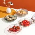thumbnail image 4 of Yesbay Transparent Fruit Plate Golden Edge Stackable Snacks Serving Platter Unbreakable Round Salad Dessert Dinner Plate Dining Room Supplies, 4 of 8