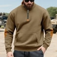 thumbnail image 6 of Chiccall Mens Mock Neck Sweatshirts Stand Collar Long Sleeve Colorblock Casual Fleece Lined Pullover Sweatshirt, 6 of 7