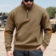 thumbnail image 5 of pstuiky manga larga para hombre, Blusa/camisa informal y moderna de color liso con cuello alto, manga larga y bolsillo con cremallera para hombre top de hombre xl, 5 of 8