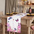 thumbnail image 2 of Table Runners 108 Inches Long Dress Scarves, Pink Flower Farmhouse Coffee/Dining/Kitchen Table Runner for Living Room, Spring Floral Butterflies Elegant Pastoral Birds 13x108 Inch, 2 of 9