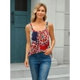 thumbnail image 4 of Charmo Womens Flowy Pleated Camisole Built in Bra Adjustable Straps Loose Tank Tops S-3XL, 4 of 7