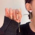 thumbnail image 3 of New Design Moving Santa Claus Tassel Dangle Earrings for lady Asymmetric Ea, 3 of 7
