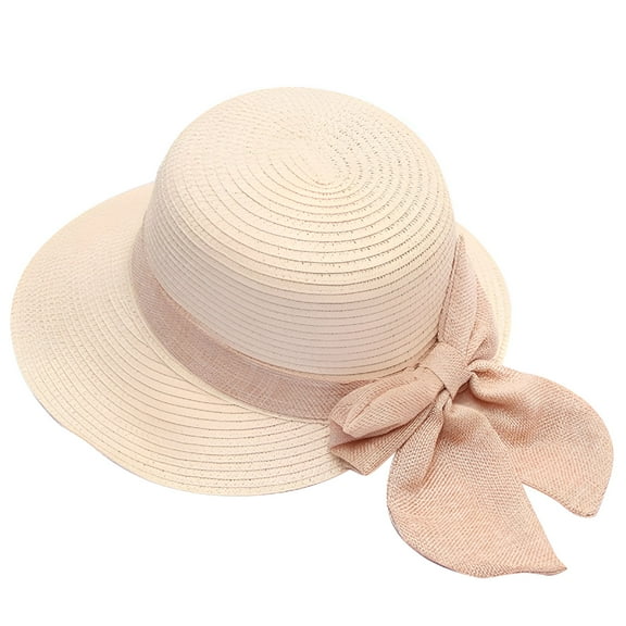 TELOLY Women'S Sun Hat Summer Hats for Women Wide Brim Straw Beach Hat Little Girl Sun Cap Foldable Ladies Hats Pink Sun Hats for Women