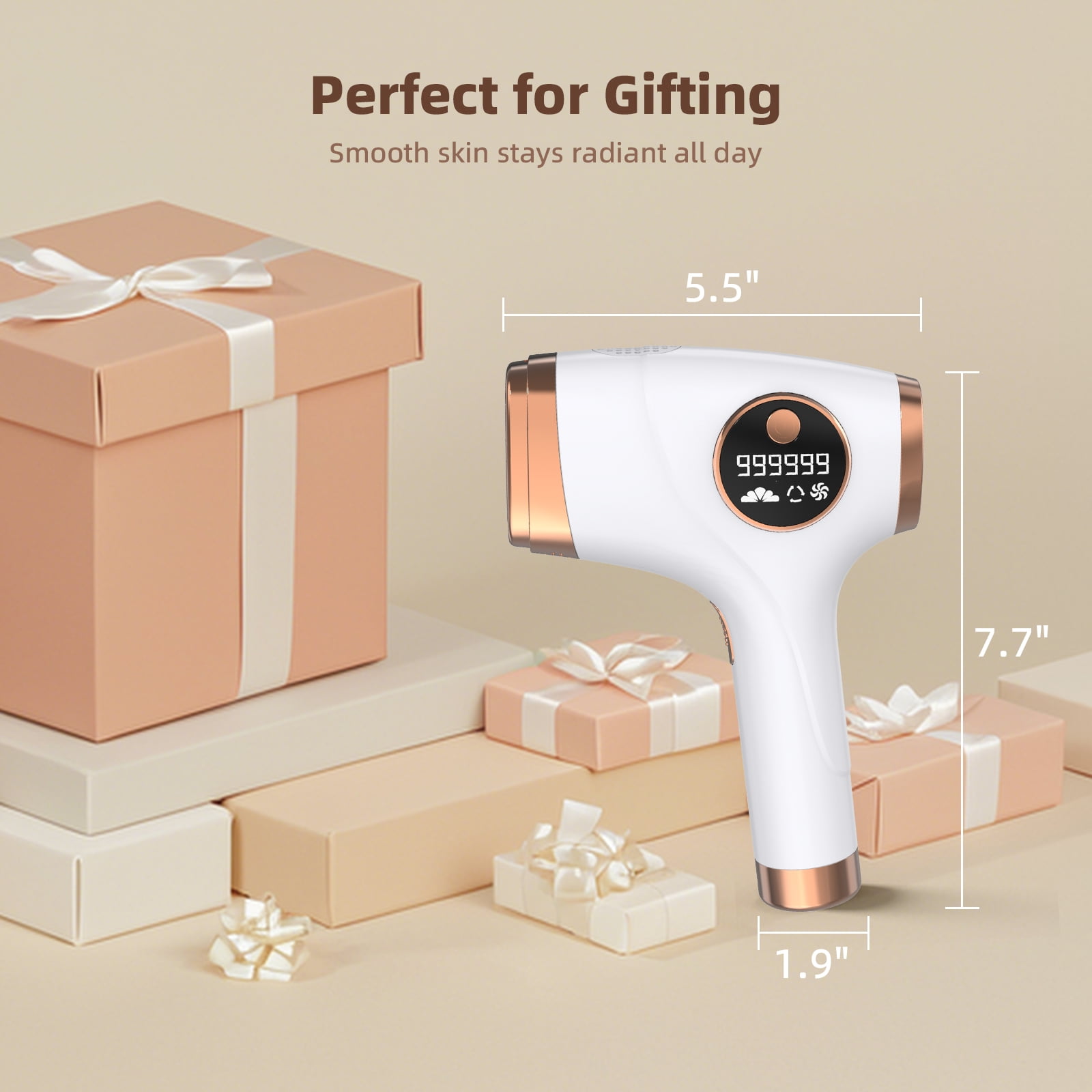 DARZU Laser Hair Removal Device, 999,999 Flashes, Facial and