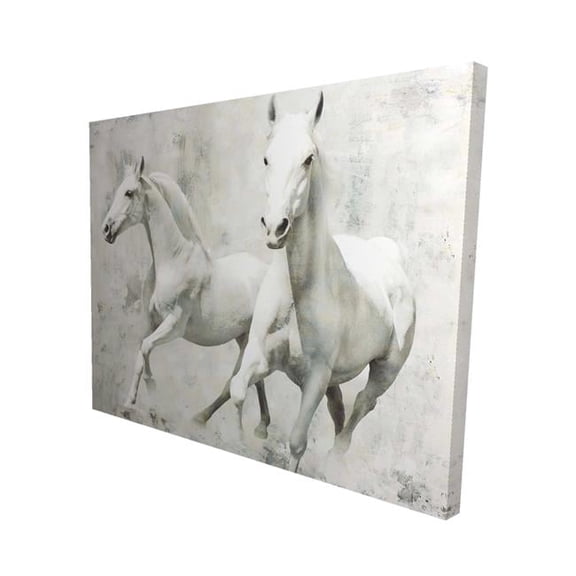 Begin Home Decor 2080-0810-AN8 8 x 10 in. Two White Horse Running-Print on Canvas