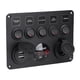 thumbnail image 1 of Panel de interruptor basculante resistente al agua de 5 bandas, Panel de interruptor de palanca LED con voltímetro Digital para yate de lancha de coche RV(Rojo), 1 of 5