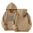 thumbnail image 6 of Coerni Girls Leopard Pumpkin Hoodie Trendy Oversized Pullover Long Sleeve Sweatshirt with Kangaroo Pocket Kids Fall Tops Halloween Clothes, 6 of 6