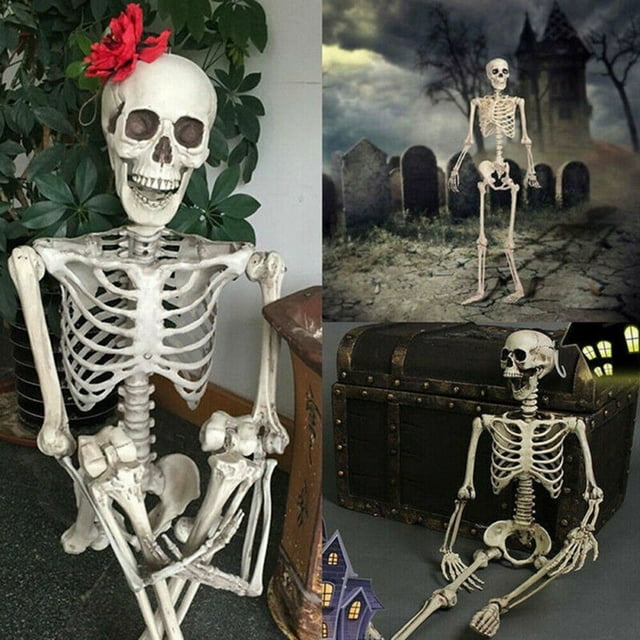 40 CM/15.7 Inches Full Life Size Human Skeleton Halloween Decoration Horror Party Prop