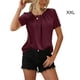 thumbnail image 4 of Camiseta holgada para mujer Qarigey estilo informal ropa de verano Vino rojo XXL, 4 of 6