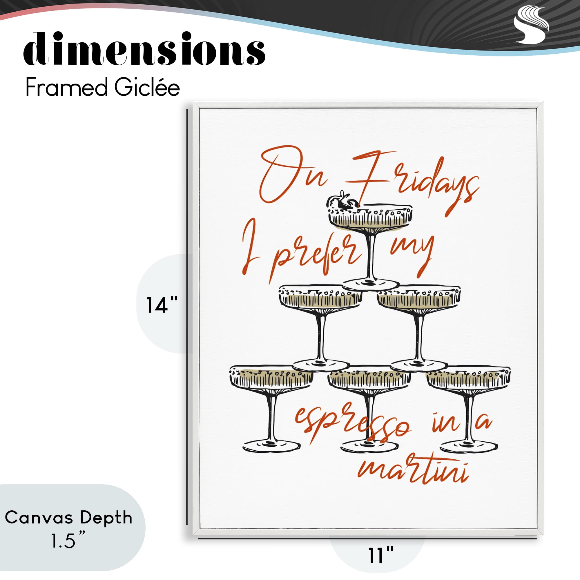 Stupell Industries On Fridays Espresso Martini White Framed Giclee Art, design by The Prints Vibe