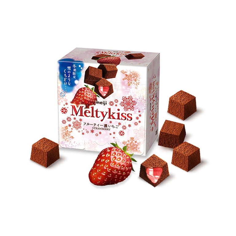 Meiji, Meltykiss Rich Strawberry Chocolate Candy, 52 g box