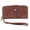 Brown, variant on Floral Embossed Premium Faux LeatherWristlet Wallet (Women)