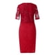 thumbnail image 4 of Vestido solacol para mujer, elegante vestido hasta la rodilla para mujer, vestido de talla grande, vestido de encaje elegante para madre de la novia, vestido hasta la rodilla de talla grande, vestido, 4 of 5