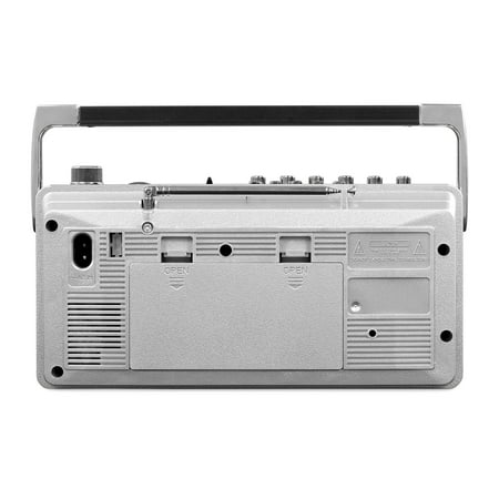 Victrola - Boombox with AM/FM Radio - Silver