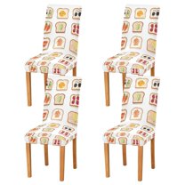 Yayeee 4 Pack Dining Chair Covers Stretch Parson Chairs Slipcovers Seat Protector, Various Toasts