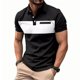 thumbnail image 4 of Camisetas de Manga Larga para Hombres Botón Sólido Suelto Camiseta Solapa Manga Corta Superior, Blusa de Moda Casual, 4 of 5