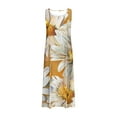 thumbnail image 4 of Nuoqisi Nightgowns for Women Sleeveless Sleepshirt Long Print House Dress Tank Nightshirt Maxi Casual Dress with Pockets, 4 of 5