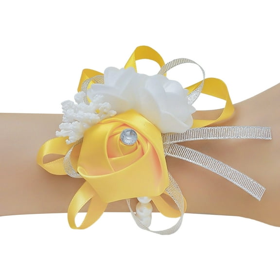 Handmade Silk Flower Wedding Wrist Corsage For Bride Bridesmaid Photography Elegant Accessory Comfort Wrist Flower