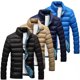 thumbnail image 3 of Caones Parkas de Manga Larga Para Hombres Sólidos Casuales de Collar Con Cremallera Acolchada Espesas Chaquetas Odeerbi ODB-4, 3 of 3