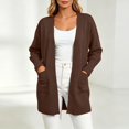 thumbnail image 6 of COMVALUE Women's Classic Cardigans Long Sleeve Open Front Casual Knit Cardigan Sweaters Coat Soft Outwear (Brown, XXL), 6 of 7